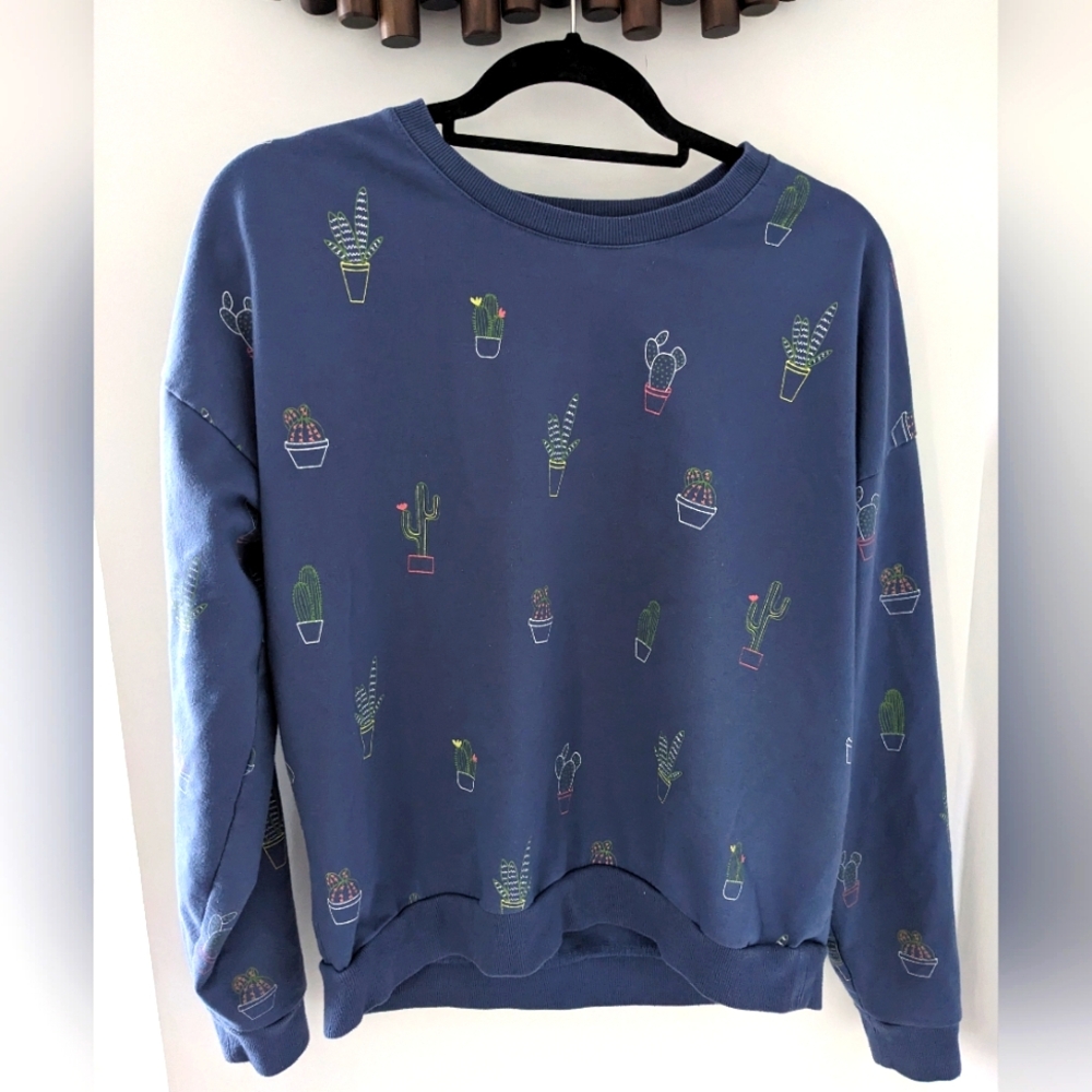 Simon's twik Women's Cotton plants crew neck sweater - Size US M